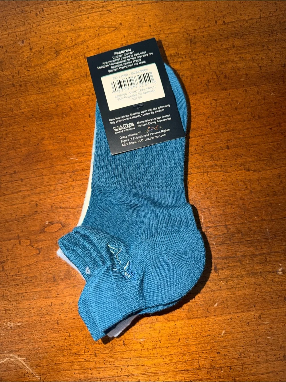 NWT Greg Norman Performance Low-Cut Socks - Blue & Maroon (2-Pack) Shoe Size 5-9
